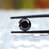 Close-up of 2 CT Round Old European Cut Black Moissanite