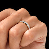 Channel Set Baguette Ring, Vertical Baguette Eternity Ring, Baguette Stacking Band, 3/4 Eternity Ring, 14k Yellow Gold Moissanite Band