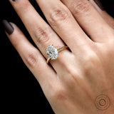 3 CT Oval Cut Diamond Ring, Oval Lab Diamond/Moissanite Engagement Ring, Hidden Halo Oval Moissanite Ring, 3 Carat Lab Diamond Ring