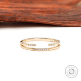 14K Gold Pave Open Cuff Claw Diamond Ring Unique Open Gap Wedding Ring for Women Dainty Thin Minimalist Stacking Ring Gift for her