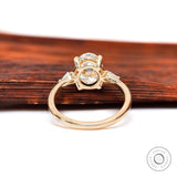 Modern Three Stone Lab Grown Diamond Ring for a Unique Proposal, Bridal Beauty: Trilogy Ring in Yellow Gold for a Special Wedding Day