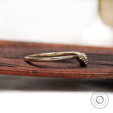 Unique Moissanite Wedding Band Yellow Gold Moissanite Curved Wedding Ring Art Deco Stacking Matching Chevron Ring Nesting Rings For Women