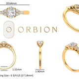 Brilliant Cut Oval Moissanite Engagement Ring, Trellis Ring, 10K/14K/18K Yellow Gold Ring, Cluster Ring Women, Anniversary Ring For Her