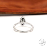 1 CT Marquise Cut Grey Moissanite Ring, Bezel Engagement Ring, 10K/14K/18K Solid White Gold Ring, Grey Stone Ring, Fancy Color Gemstone Ring