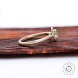 5MM Round Lab Grown Diamond 18K Yellow Gold Engagement Ring | Unique Snowdrift 4 Prong Diamond Cluster Promise Ring | Wedding Ring for Her