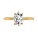 OMC Cushion Lab Grown Diamond Ring, 10K Solid Yellow Gold 8 Prong Solitaire Ring, Lab Created Diamond Engagement Ring, Old Cut Diamond Ring