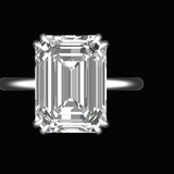 Emerald Cut Moissanite Engagement Ring, 10K/14K/18K White Gold Ring, Solitaire Ring Gold, Wedding Ring, Statement Ring Gold