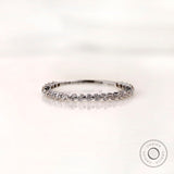 3/4 Eternity Moissanite Diamond Bubble Ring/ 1.6mm Women Floating Diamond Shared Prong Band/ Unique Wedding Diamond Stacking/ Gift For Her