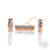 Scattered Diamond Confetti Bar Necklace, 10k/14k/18k Solid Gold Flush Set Pendant, Gypsy Set Round Cut Lab Grown Diamond Luxury Necklace