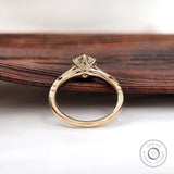 OEC Moissanite Ring, 6 Prong Solitaire Moissanite Ring, Old European Cut Ring, Solitaire Promise Ring, Georgian Ring, Antique Gold Ring