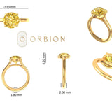 2 CT Old European Cut Champagne Moissanite Ring, 4 Claw Prongs 10K/14K/18K Yellow Gold Engagement Ring, Solitaire Ring, Moissanite Ring