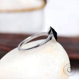 Rose Cut Mystic Blue Moissanite Ring, Oval Engagement Ring, Oval Bezel Ring, Dainty Ring White Gold, Blue Stone Ring, Promise Ring For Her