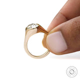 Unique Bezel Set White Moissanite Ring for a Modern Bride, Dazzling Chunky Statement Ring with a Twist of Elegance, Bold Old Mine Cut Ring