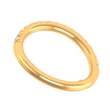 Lab Grown Diamond Curved Nesting Wedding Band, 14k Yellow Gold Half Eternity Stackable Band, Matching Chevron Band, Minimalist Contour Ring