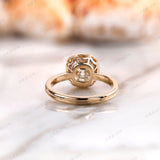 Antique Old Mine Cut Cushion Moissanite Bezel Engagement Ring 14k Yellow Gold Vintage Solitaire Ring Unique Wedding Anniversary Ring