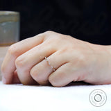 Modern Style Minimalist Bamboo Ring, 14K Solid Gold Stacking Moissanite Wedding Band Women, Dainty Thin Gold Nature Inspired ring