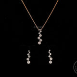 Graduated Diamond Swirl Journey Earrings, Lab Grown Diamond Bubble Drop Earrings, 10k/14k/18k Solid Gold Earrings, Bezel Set Wedding Studs