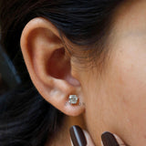 5 MM Old Mine Cut Cushion Moissanite Earrings, 14k Solid Rose Gold Ear Studs, Vintage Style Earrings, Dainty Earrings For Gifting Purpose