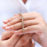 3 MM Old Cut Round Moissanite Necklace, Georgian Style Floating Stone Necklace, 14K Gold Claw Prong Statement Necklace, Layered Necklace