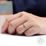 Geometric Moissanite Wedding Band, 14K White Gold Antique Wedding Band, Thin Stacking Band, Dainty Diamond Band, Minimalist Band Ring