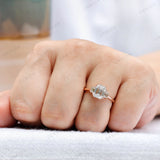 Stunning Emerald Three Stone Moissanite Ring - Perfect for Proposing! Elegant Trilogy Moissanite Ring with Trapezoid Accents