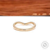 Unique curved wedding band solid gold minimalist ring pure gold wedding ring matching band stacking ring wedding band gift for her