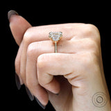 Exquisite Three Stone Emerald Ring - Classic Cathedral Set Design with a Modern Twist, Handmade with Love and Precision, Gift For Mom