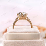 Vintage inspired Old European Cut Round Shape Moissanite Engagement Ring 18K Yellow Gold Wedding Ring Anniversary Promise Gift Ring For Her