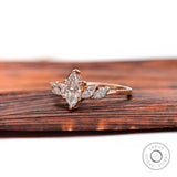 0.75 CT Marquise Lab Grown Diamond Engagement Ring, IGI Certified, 14k Gold Custom Anniversary Ring, Multi Stone Ring, Cluster Diamond Ring