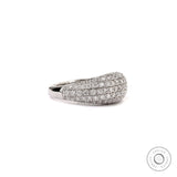 Dome Pave Set Lab Grown Diamond Cocktail Ring 14k White Gold Icedout Diamond Bombe Ring Estate Diamond Statement Ring Unique Wedding Ring