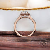 Heart Cut Moissanite Wedding Ring Halo Heart Moissanite Ring 1 Ct Dainty Heart Rings For Women Promise Ring for Her Cathedral Rings