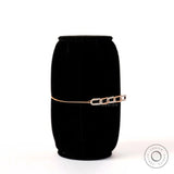Side angle view lab grown diamond link bolo bracelet