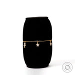 Front view lab diamond ocean charm bolo bracelet yellow gold
