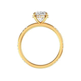 3.6 CT Oval Cut Moissanite Engagement Ring, 10k/14k/18k Solid Gold Hidden Halo Ring, Moissanite Oval Promise Ring, Anniversary Ring for Her