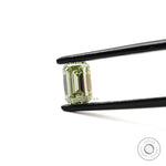 Step cut emerald fancy green lab diamond front view