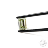 Step cut emerald fancy green lab diamond front view