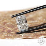 Angled close-up of radiant brilliant loose lab diamond