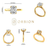 3.1 Ct Elongated Cushion Cut Moissanite Tulip Solitaire Engagement Ring, 14K Solid Yellow Gold Wedding Ring, Floral and Nature Inspired Ring