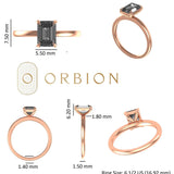 1.5 CT Emerald Cut Solitaire Grey Moissanite 14K Rose Gold Engagement Ring, Wedding Ring, Dainty Ring Gold, Minimalist Moissanite Ring