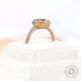 Old Mine Cut Cushion Ring Moissanite, Georgian Engagement Ring, Off White Stone Ring, Brushed Matt Finish Claw Prong Ring, Closed Bezel Ring