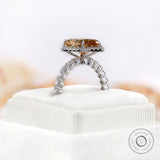 Old Mine Cut Pear Champagne Moissanite Engagement Ring, Elegant Solid 14K Gold Promise Ring, Perfect Anniversary Promise Ring For Women