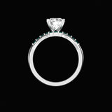 Round Moissanite With Twisted Band Ring, Round Emerald Half Eternity Stacking Band, Bridal Ring Set, Wedding Ring Set, Gift for Her