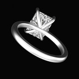 Brilliant Radiant Cut Moissanite Tulip Set Ring, Moissanite Anniversary Ring, 10K/14K/18K Solid Gold Ring, Solitaire Ring Gold