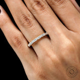 Emerald Cut Moissanite/Lab Diamond Half Eternity Band, Shared Prong Diamond Band, East West Emerald Cut Band, Dainty Stacking Band Gold