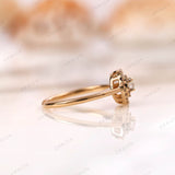 Lab Grown Diamond Double Halo Engagement Ring, 18K Yellow Gold, Vintage Style Halo Ring, Promise Ring For Her, Dainty Halo Ring