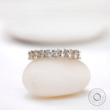 Oval Moissanite Half Eternity Band, Unique Oval Wedding Band, Minimalist Wedding Band For Women, Stacking Band, 10k/14k/18k Solid Gold Band