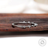 Minimalist Half Eternity Floating Bubble Single Prong Round Moissanite Stacking Wedding Band, Elegant Floating Band Ring for a Timeless Look