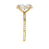 3.6 CT Oval Cut Moissanite Engagement Ring, 10k/14k/18k Solid Gold Hidden Halo Ring, Moissanite Oval Promise Ring, Anniversary Ring for Her