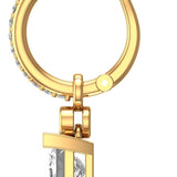 6MM Princess Cut English Lock Earrings, 14K Yellow Gold Earrings, Hoop Earrings, Drop Earrings, Moissanite Earrings, Gold Earrings for Women