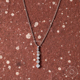 Dainty Drop Diamond Pendant, Long Drop Diamond Pendant, 10k/14k/18k Solid Gold Pendant Chain Necklace, Vertical Diamond Pendant Necklace